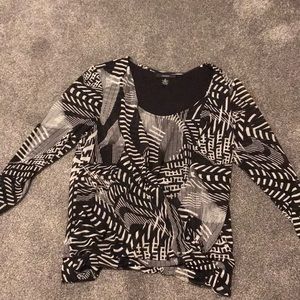 Black and white top.